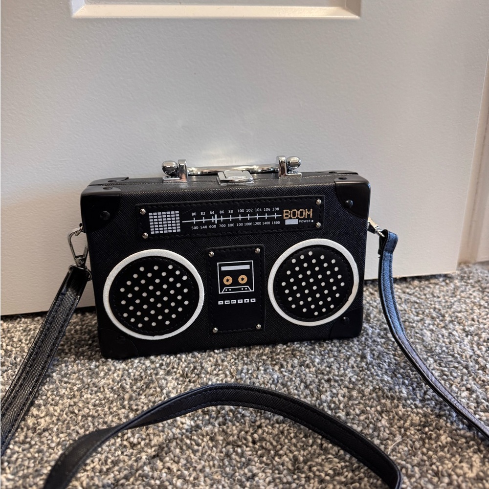 Aldo Black and White Portable Boombox